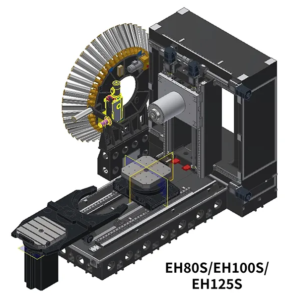 Высокоточный 4-х осевой Горизонтальный Обрабатывающий Центр с Двумя Палетами EUMASEIKI модель EH-800S
