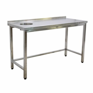 Стол производственный с отв. для отходов 1400х600х850 борт, труба, обвязка