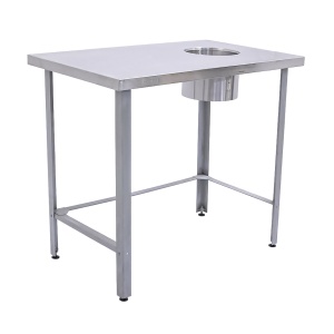 Стол производственный с отв. для отходов 1000х600х880 краш.угол, обвязка