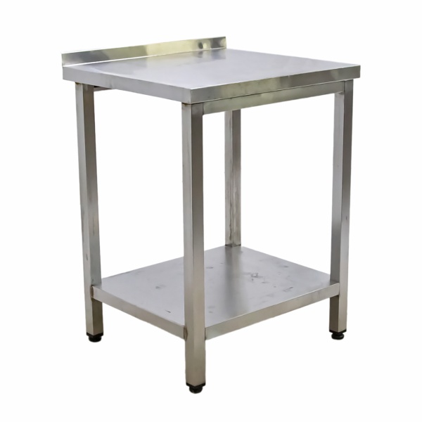 Стол производственный с бортом 650х600х850 труба, полка