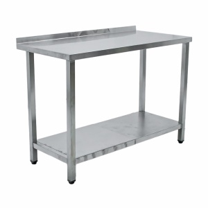 Стол производственный с бортом 1200х600х870 труба, полка