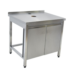 Стол-тумба для кофемашин 900х700х850 труба, обвязка, расп. двери, борт