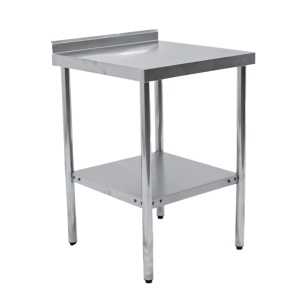 Стол производственный с бортом 600х600х860 труба, полка