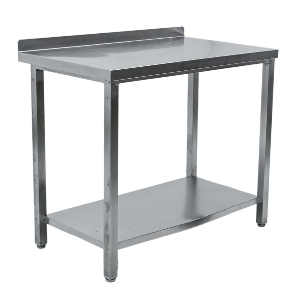 Стол производственный с бортом 1000х600х850 труба, полка