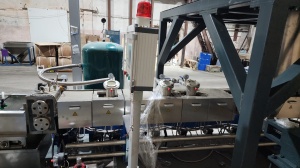 Гранулятор компаундер для переработки пэт или стекло-мело-талько наполненных пластиков до 5 компонентов. KTE-75D НОВЫЙ