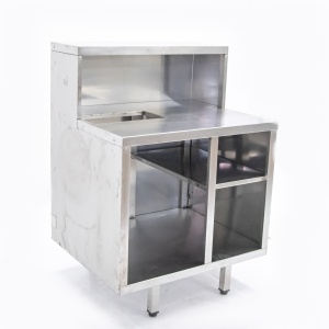 Стол-тумба из нержавеющей стали 850х700х1200 с надстройкой