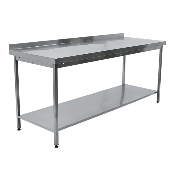 Стол производственный с бортом 1900х700х850 труба, полка