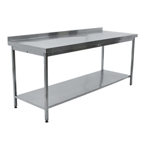 Стол производственный с бортом 1900х700х850 труба, полка