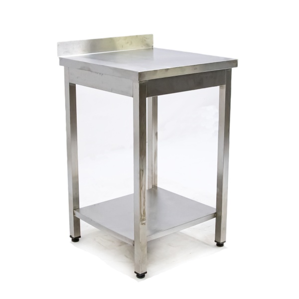 Стол производственный с бортом 600х600х935 труба, полка