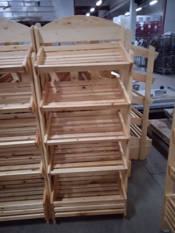 Стеллаж деревянный для хлеба, 5 полок, ш. 0,7м