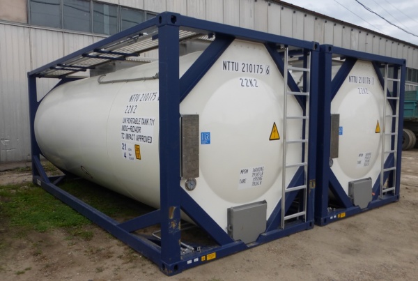 Танк-контейнер объём 21м3 тип Т11, для перевозки хлористоводородной кислоты