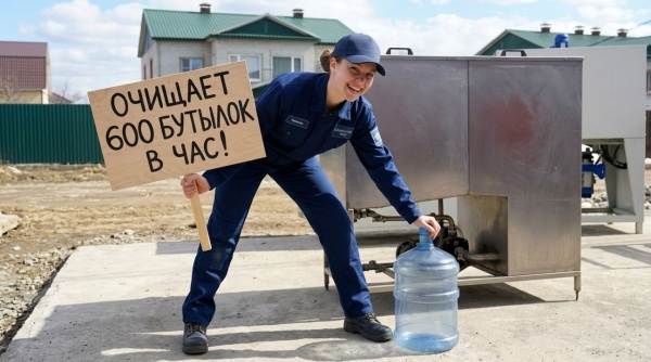 Машина мойки бутылей 19л