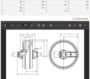 Направляющее колесо (ленивец) LH485