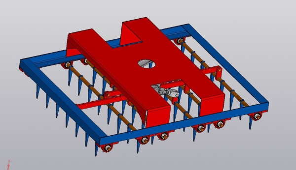 Игольчатый захват для растарки пяти мешков на промышленный робот