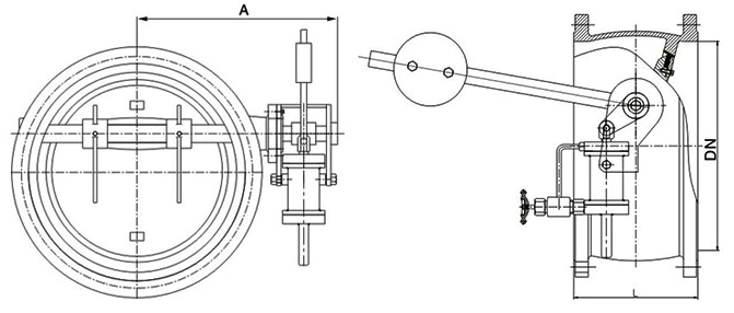опрокидывая обратный клапан диска с структурой цилиндра рукоятки противовеса - Обратный клапан