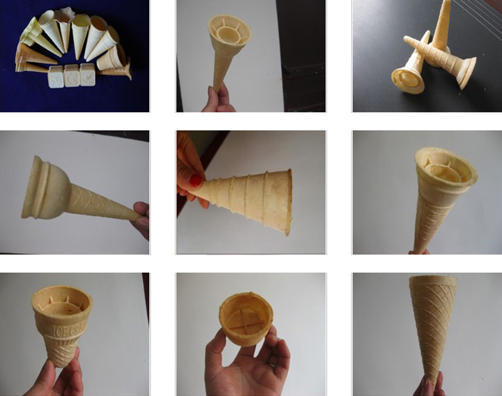 различные формы конусов, которые может изготавливать машина для изготовления вафельных конусов